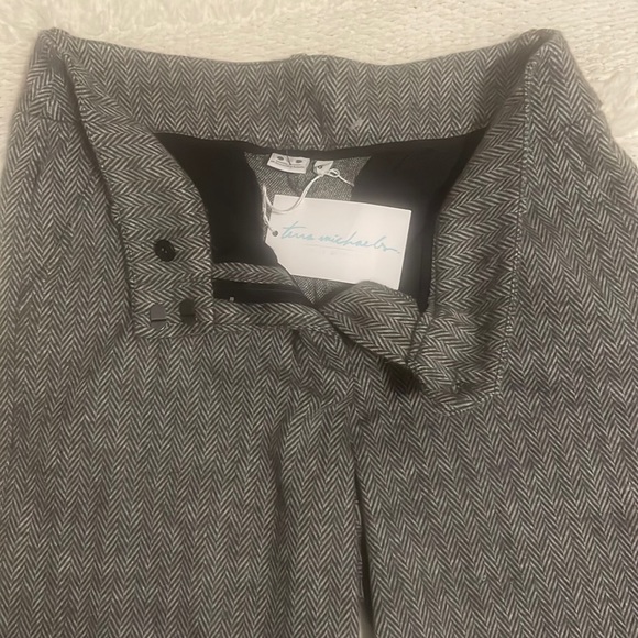 Terra Michaels herringbone pants charcoal gray soft flare legs women size 6 - Picture 5 of 15